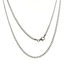 Cadena Plata Ley 925m barbada 50 cm. ancho 2 mm.