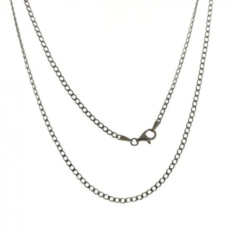 Cadena Plata Ley 925m barbada 50 cm. ancho 2 mm.