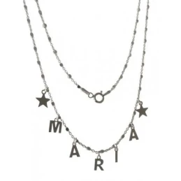Gargantilla Plata Ley 925m mujer 40 cm. personalizada iniciales nombr