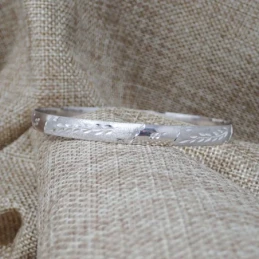 Pulsera Media Caña Brazalete Plata Ley 925m mujer diámetro 70 mm. anc