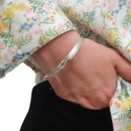 Pulsera Media Caña Brazalete Plata Ley 925m mujer diámetro 70 mm. anc
