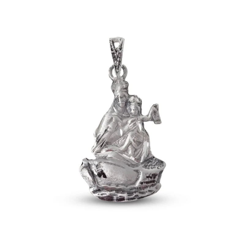 Virgen del Carmen Colgante Plata Ley 925m macizo 28 mm. barca. Grabac