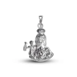 Virgen del Carmen Colgante Plata Ley 925m maciza 27 mm. silueta detal