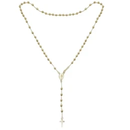 Rosario Virgen Milagrosa Oro 18k 31 cm. bolas 3 mm. medalla 11 mm. cr