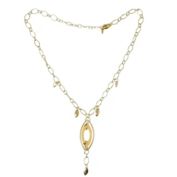 Gargantilla Oro 18k mujer 40 cm. colgante ambar 37 mm.