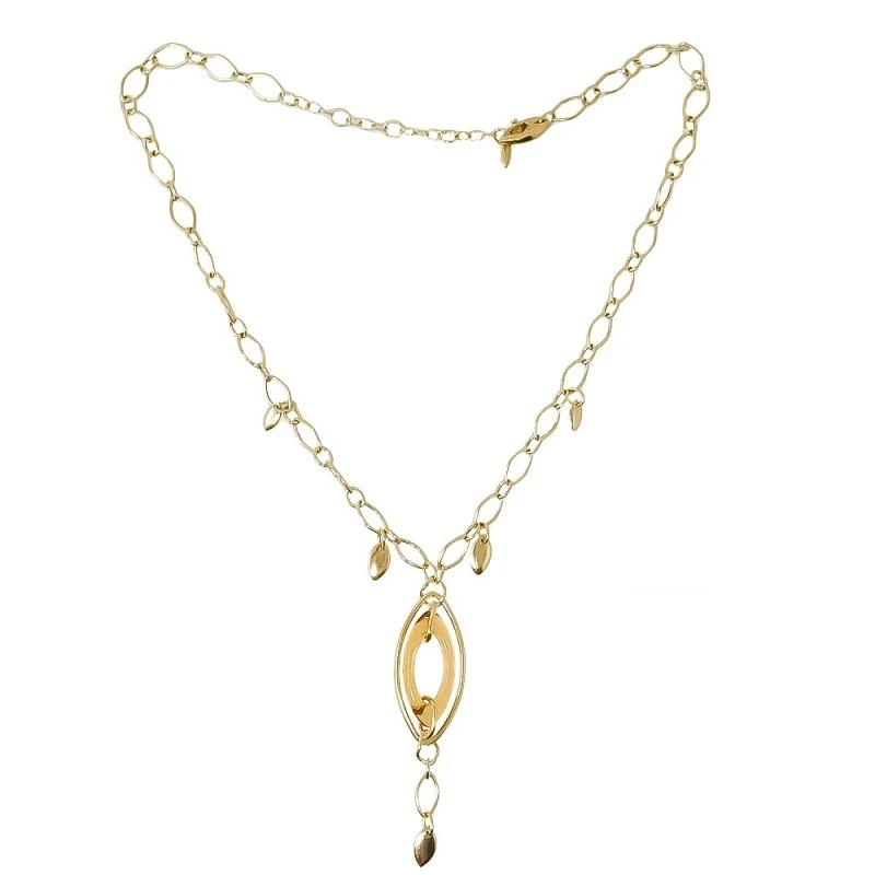 Gargantilla Oro 18k mujer 40 cm. colgante ambar 37 mm.