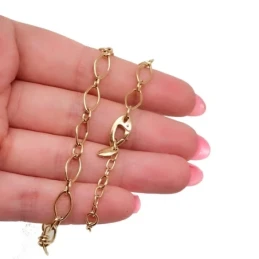 Gargantilla Oro 18k mujer 40 cm. colgante ambar 37 mm.