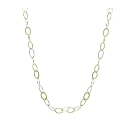 Gargantilla Oro Bicolor 18k mujer 77 cm. eslabones ovalados combinado