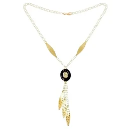 Gargantilla Oro 18k mujer 41 cm. detalle 5 hojas lapidadas 29 mm. det