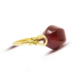 Sortija Oro 18k mujer cornalina cabeza 14 mm.