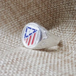 Atlético de Madrid Sello Plata Ley 925m hombre escudo centro cabeza e