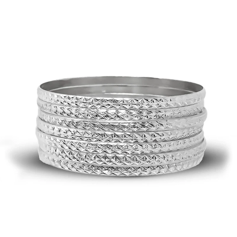 Semanario Pulsera Media Caña Plata Ley 925m mujer 65 mm. interior anc