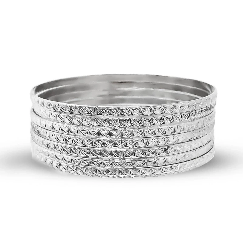 Semanario Pulsera Media Caña Plata Ley 925m mujer 70 mm. interior anc