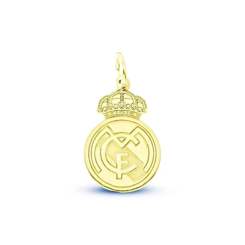 Real Madrid Colgante Oro 18k macizo 20 mm. escudo láser liso