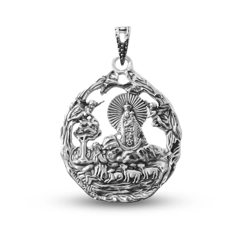 Virgen de la Cabeza Medalla Plata Ley 925m maciza 30 mm. aparición ca