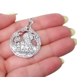 Virgen de la Cabeza Medalla Plata Ley 925m maciza 30 mm. aparición ca