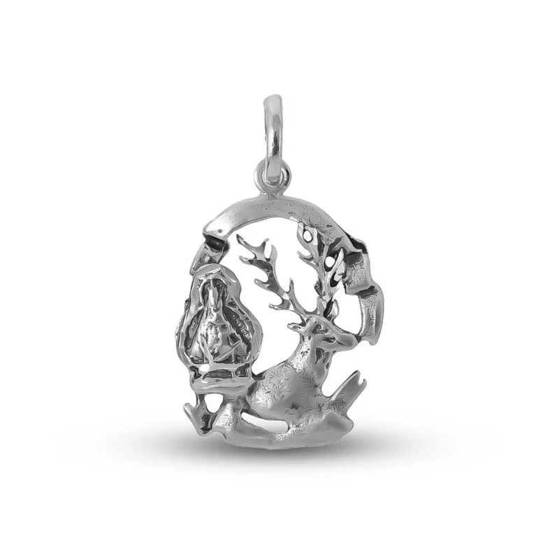 Virgen de la Cabeza Medalla Plata Ley 925m maciza 22 mm. calada detal