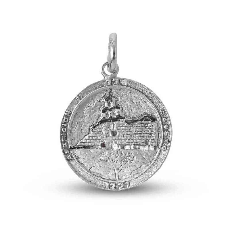 Virgen de la Cabeza Medalla Plata Ley 925m maciza 22 mm. aparición tr