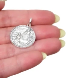 Virgen de la Cabeza Medalla Plata Ley 925m maciza 22 mm. aparición tr