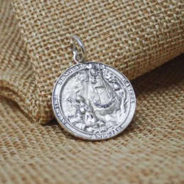 Virgen de la Cabeza Medalla Plata Ley 925m maciza 22 mm. aparición tr