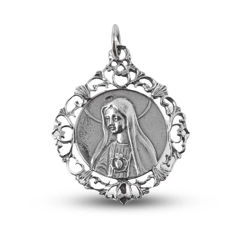 Inmaculado Corazón de María Santísima Trinidad Medalla Plata Ley 925m