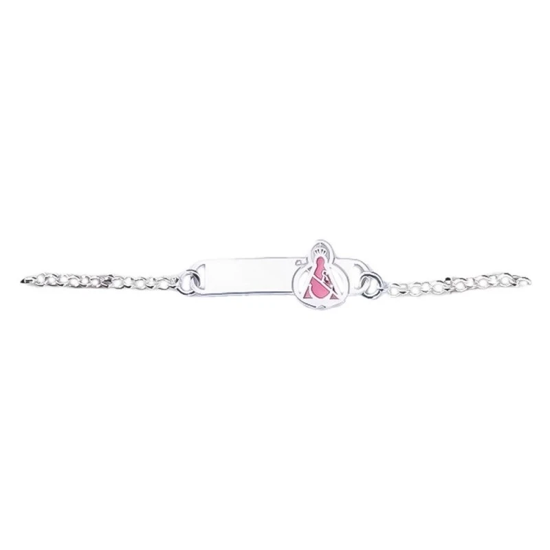 Virgen de la Cabeza Esclava Plata Ley 925m niña 15.5 cm. cadena rolo.