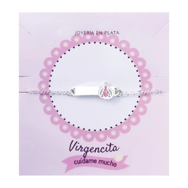 Virgen de la Cabeza Esclava Plata Ley 925m niña 15.5 cm. cadena rolo.