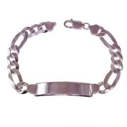 Esclava Plata Ley 925m hombre 21 cm. alternada 3x1 ancho 9 mm. chapa