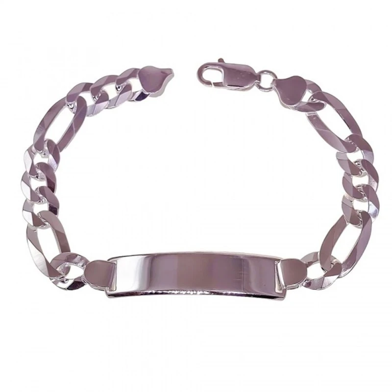 Esclava Plata Ley 925m hombre 21 cm. alternada 3x1 ancho 9 mm. chapa