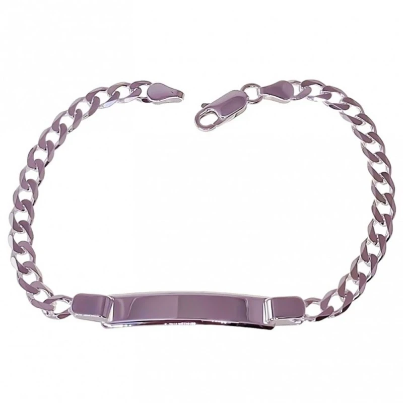 Esclava Plata Ley 925m hombre 19 cm. cadena barbada ancho 4.5 mm. cha