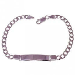 Esclava Plata Ley 925m hombre 19 cm. barbada ancho 4.5 mm.. Grabación