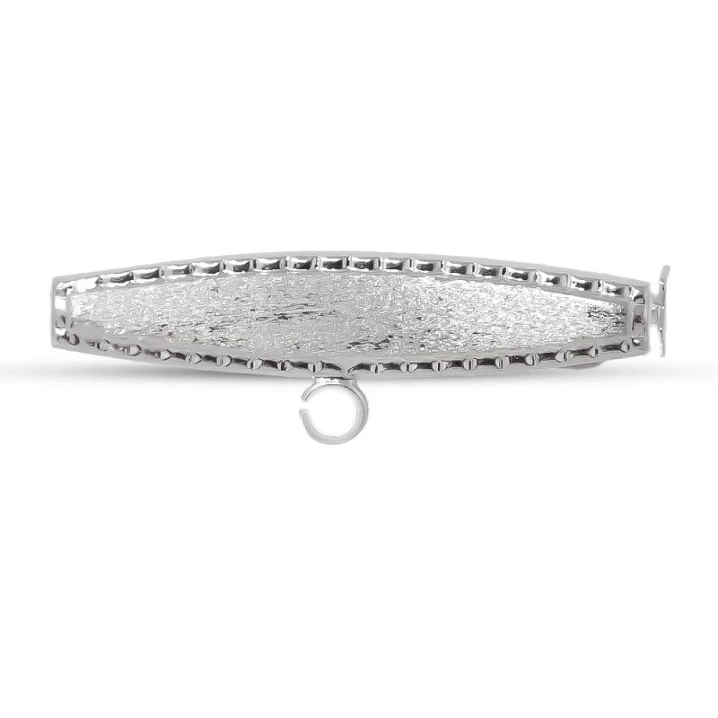Alfiler Plata Ley 925m broche bebé 3 cm. forma ovalada laterales rect