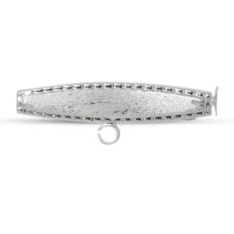 Alfiler Plata Ley 925m broche bebé 3 cm. ovalado recto borde tallado.