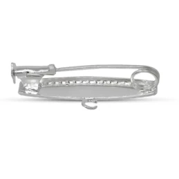 Alfiler Plata Ley 925m broche bebé 3 cm. ovalado recto borde tallado.