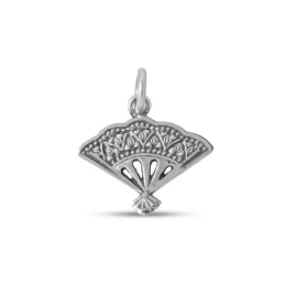 Abanico Colgante Charm Plata Ley 925m macizo 18 mm. típico de España