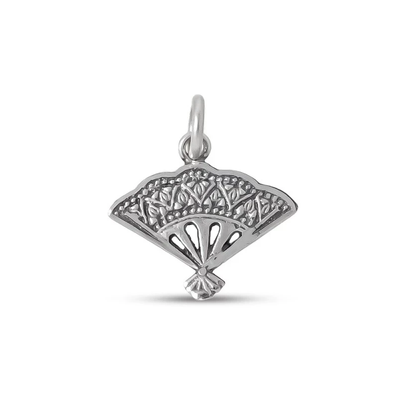 Abanico Colgante Charm Plata Ley 925m macizo 18 mm. típico de España