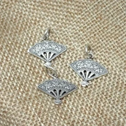 Abanico Colgante Charm Plata Ley 925m macizo 18 mm. típico de España