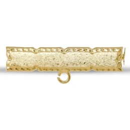 Alfiler Plata Ley 925m chapado oro broche bebé 3 cm. rectangular bord