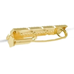 Alfiler Plata Ley 925m chapado oro broche bebé 3 cm. rectangular. Gra