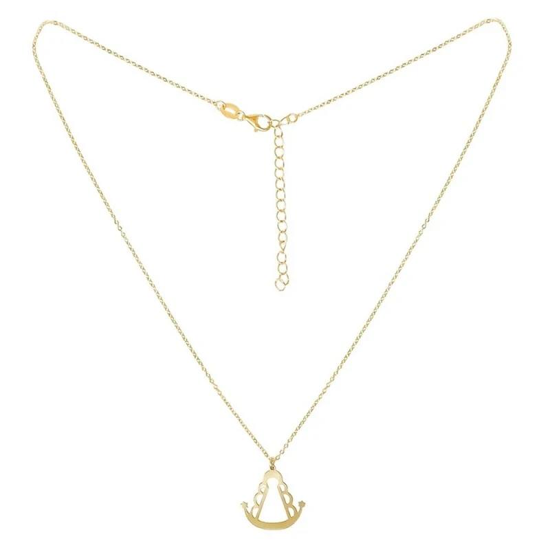 Virgen del Rocío collar gargantilla Plata Ley 925m chapado oro 40 cm.