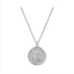 San Judas Tadeo collar gargantilla Plata Ley 925m mujer 44 cm. medall