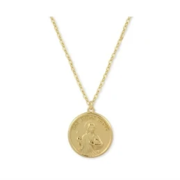 San Judas Tadeo collar gargantilla Plata Ley 925m chapado oro 44 cm.