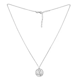 Virgen del Pilar collar gargantilla Plata Ley 925m mujer 44 cm. medal