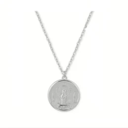 Virgen del Pilar collar gargantilla Plata Ley 925m mujer 44 cm. medal