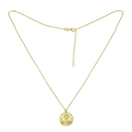 Virgen del Pilar collar gargantilla Plata Ley 925m chapado oro 44 cm.