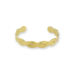 Brazalete Pulsera Acero Inoxidable dorado diámetro 65 mm. abierta aju