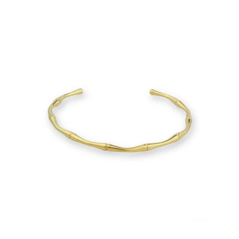Brazalete Pulsera Acero Inoxidable dorado diámetro 70 mm. abierta étn