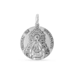 Virgen de Guadalupe de España Medalla Plata Ley 925m maciza 24 mm.. G
