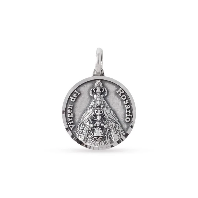 Virgen del Rosario de Cádiz Medalla Plata Ley 925m maciza 18 mm.. Gra