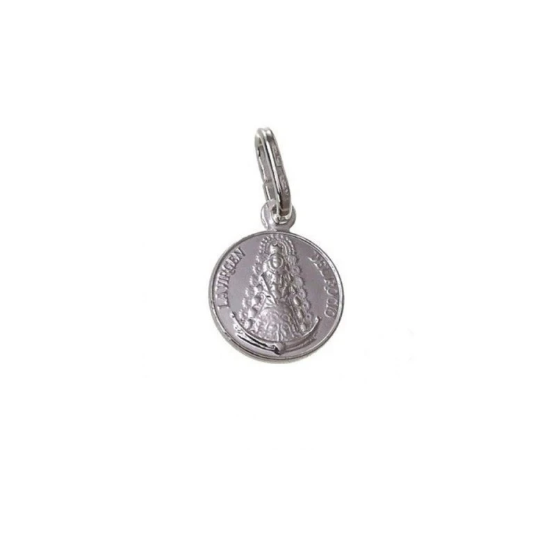 Virgen del Rocío Medalla Plata Ley 925m lisa 12 mm. figura centro. Gr
